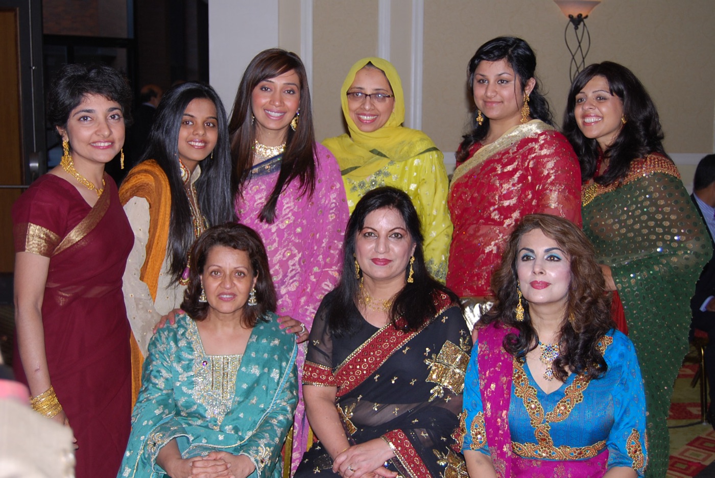 Guests at a Pakistani wedding celebration